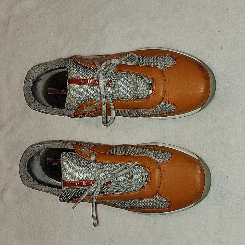 Men's Prada Sneakers!!! Orange Prada Size 12.5!!